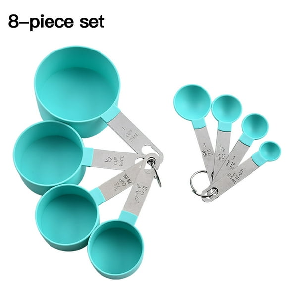 4 pcs/Set Measuring Spoons Long Handle Plastic Collapsible Kitchen Tool for Milk
